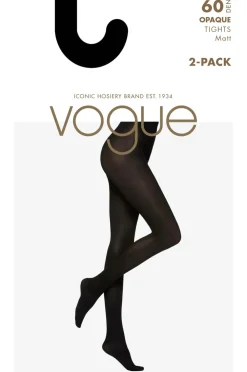 Vogue Strømpebukser Pantyhose 60 den Opaque 2-pak Black Best