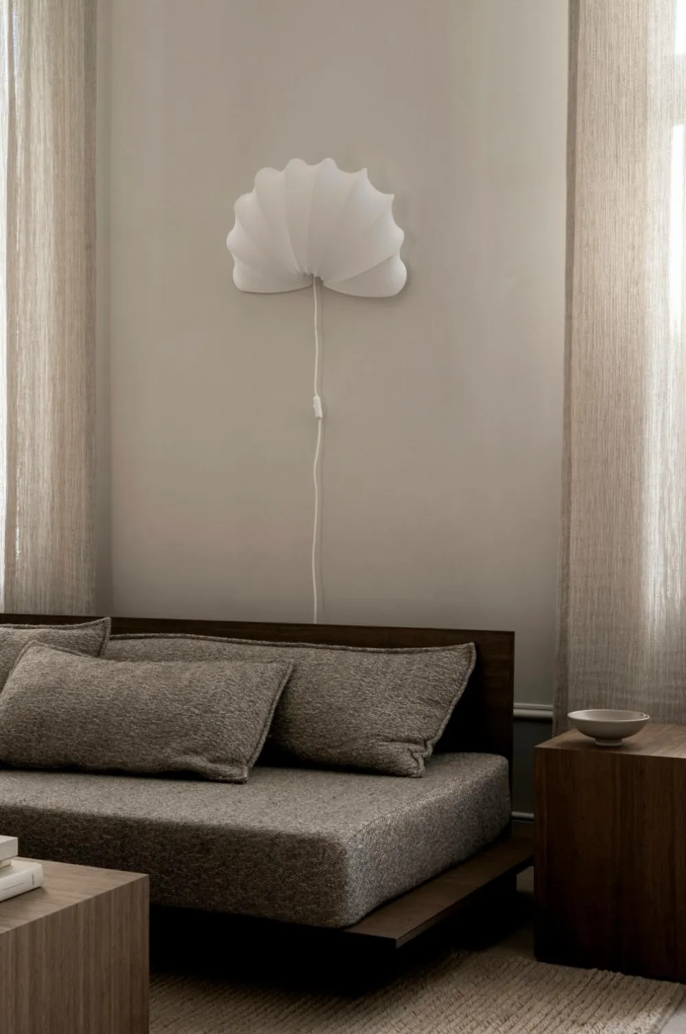 watt & VEKE Væglamper>Væglampe Anna L bomuld Hvid