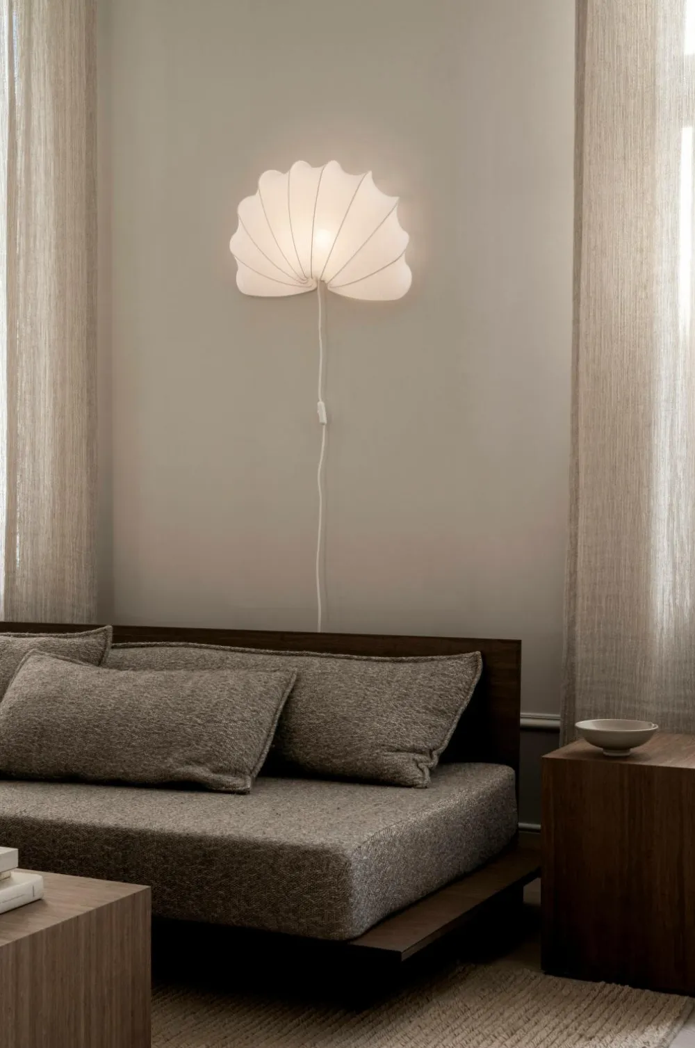 watt & VEKE Væglamper>Væglampe Anna L bomuld Hvid