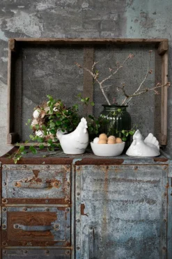 Wikholm Form Påskepynt>W Hen låg Offwhite