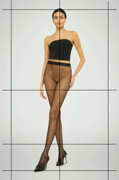 Wolford Strømpebukser Twenties Fishnet Tights Black New