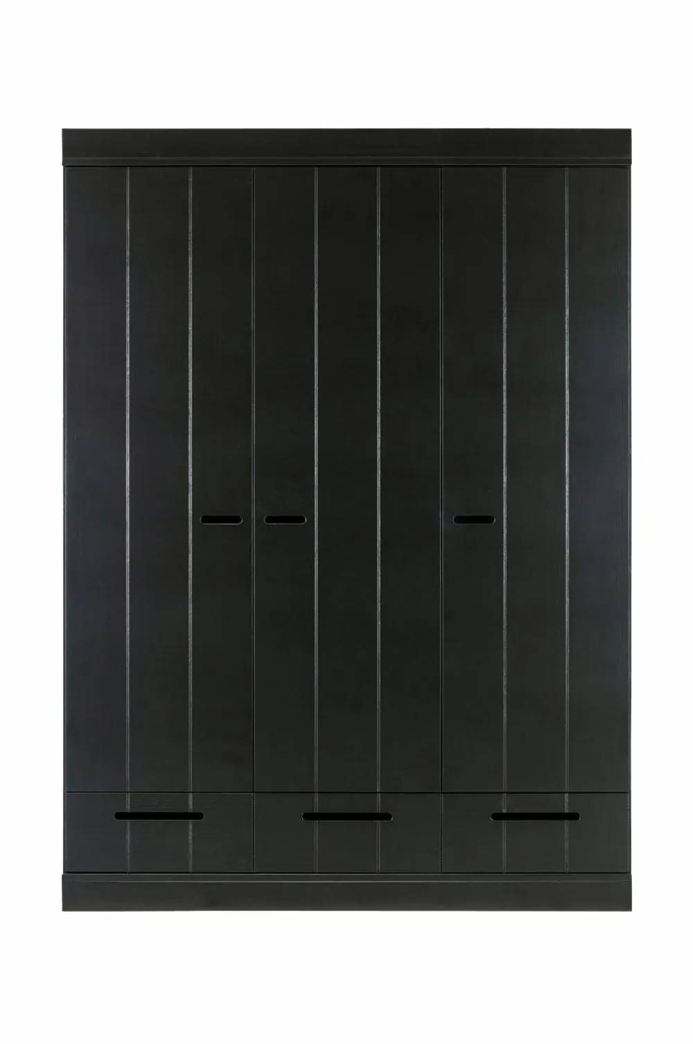 WOOOD Garderobeskabe>Garderobe Connect m struktur, H195xB140xD53 Black mdf/metal