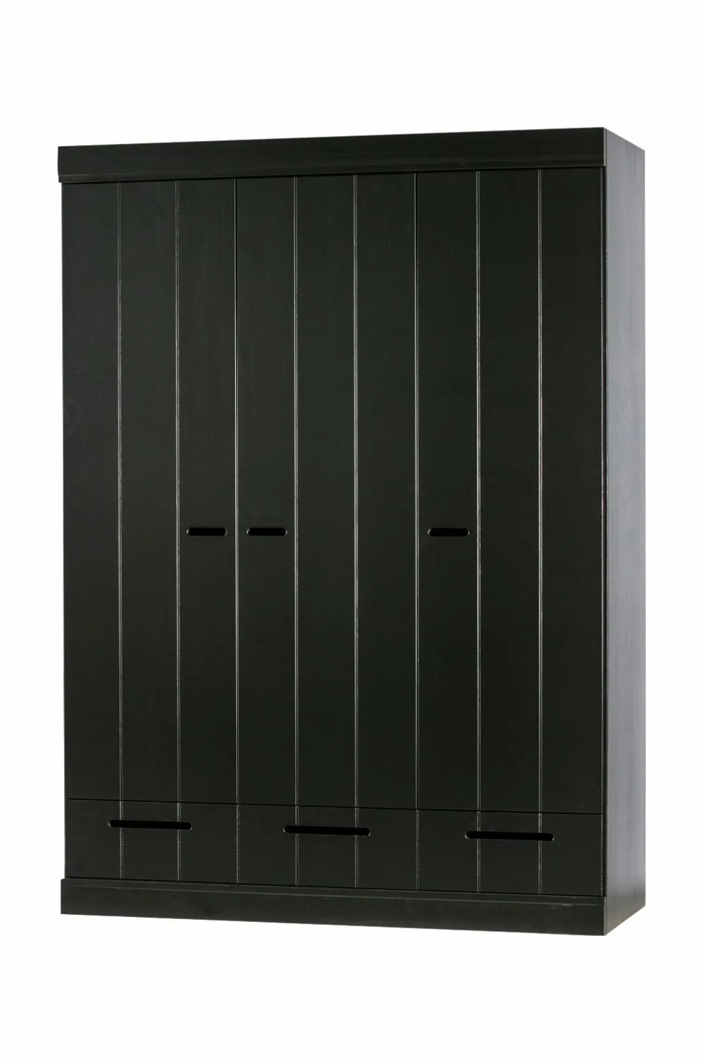WOOOD Garderobeskabe>Garderobe Connect m struktur, H195xB140xD53 Black mdf/metal
