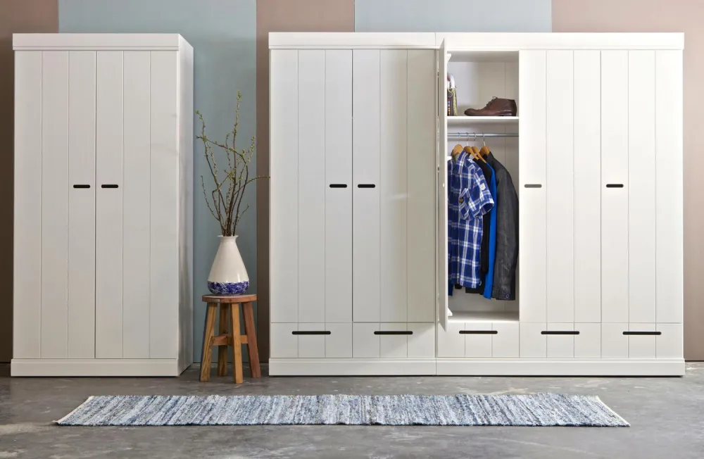 WOOOD Garderobeskabe>Garderobe Connect m struktur, H195xB94xD53 Hvid