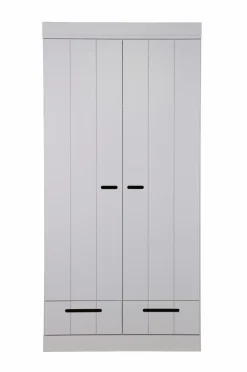 WOOOD Garderobe Connect m struktur, H195xB94xD53 Concrete Grå Online