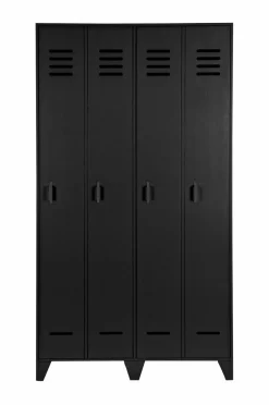 WOOOD Garderobeskabe>Garderobeskab Stijn Black mdf/metal