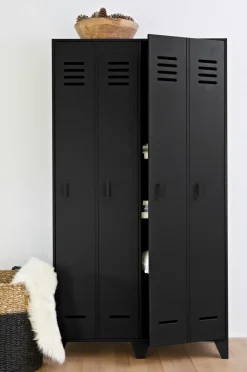 WOOOD Garderobeskabe>Garderobeskab Stijn Black mdf/metal