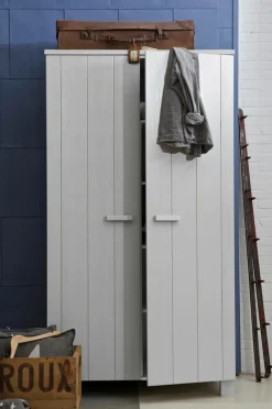 WOOOD Garderobeskabe>Garderobeskab Dennis Concrete Grå