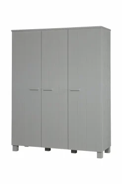 WOOOD Garderobeskabe>Garderobeskab Dennis, 3 låger Concrete Grå