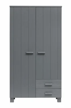 WOOOD Garderobeskabe>Garderobeskab Dennis Stål-grå