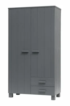 WOOOD Garderobeskabe>Garderobeskab Dennis Stål-grå