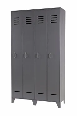 WOOOD Garderobeskabe>Garderobeskab Stijn Stål-grå