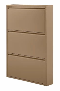 WOOOD Entrémøbler>Skoskab med 3 rum Sabine Sand