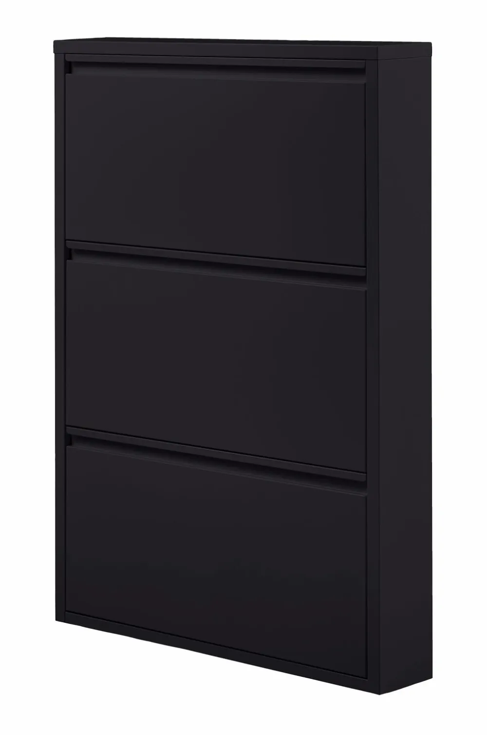 WOOOD Entrémøbler>Skoskab med 3 rum Sabine sort