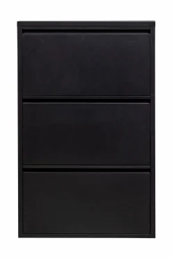 WOOOD Entrémøbler>Skoskab med 3 rum Sabine sort