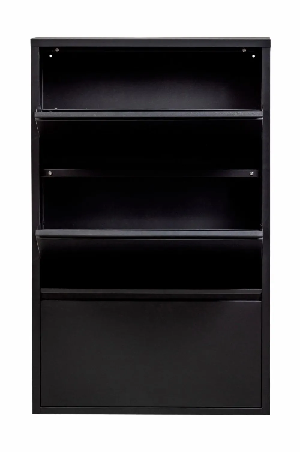 WOOOD Entrémøbler>Skoskab med 3 rum Sabine sort