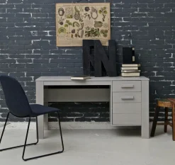 WOOOD Skrivebord Robin, H74xB140xD59 Grå Outlet