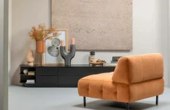 WOOOD TV-bænk Finca rund venstre 78 cm Sort mat sort Best