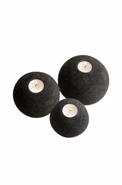 Zelected by Houze Lysestager & Lanterner>Lysholder Moonsand 3-pak Sort mat sort