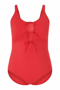 Zizzi Badedragt sPauline Tie Swimsuit Solid True red Best