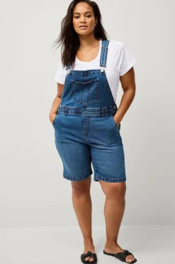 Zizzi Denimshorts jEvlia Dungaree Shorts Light blue denim Sale