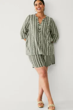 Zizzi Hørshorts vBitten Thyme Aop New