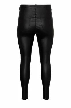 Zizzi Jeans mJoy Coated Zip Amy Pants Black