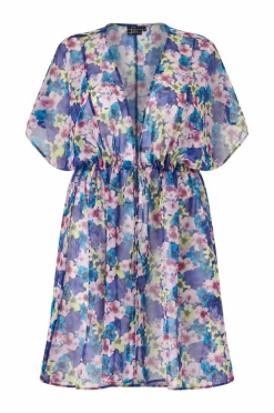 Zizzi Strandtøj>Kimono Shusi S/S Kimono Aop Multi flower aop