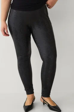 Zizzi Tights & Leggings>Leggings Emana, Long, PU Leggings Black snake