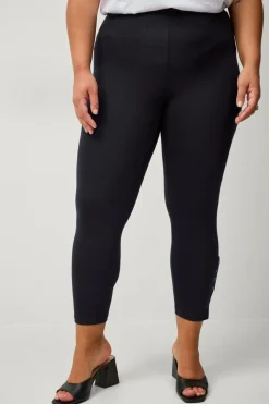 Zizzi Tights & Leggings>Leggings Leggings 3/4 Button Black