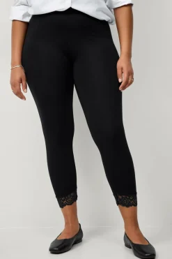 Zizzi Leggings Leggings 3/4 Lace Black Outlet