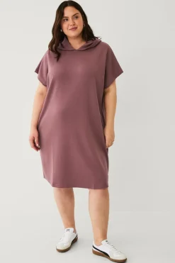 Zizzi Natkjole mAlisa S/S Knee Dress Rose brown New