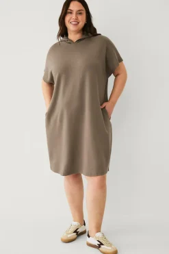 Zizzi Nattøj>Natkjole mAlisa S/S Knee Dress Fossil