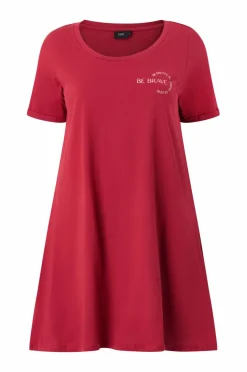Zizzi Nattøj>Natkjole mAlly S/S Abk Dress Karanda Red Brave