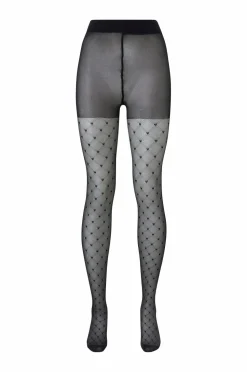 Zizzi Strømpebukser Tights 25 Den Hearts Black Sale