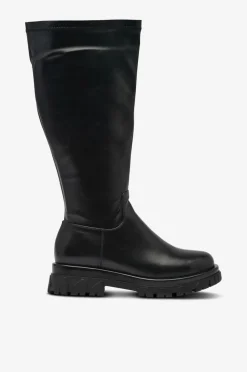Zizzi Støvler fHelli PU Long Boots ekstra bred pasform Black Best