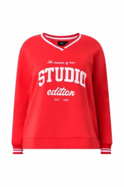 Zizzi Sweatshirt mLara True Red W. B. White Sale