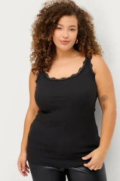 Zizzi Underkjoler & Chemiser>Tanktop mLive S/L Top 2-pak Black/ Black