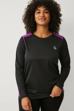 Zizzi Termisk top aSnow L/S Blouse Black W. Charisma Sale