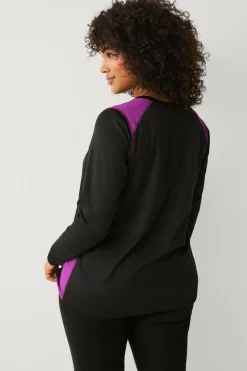 Zizzi Termisk top aSnow L/S Blouse Black W. Charisma Sale