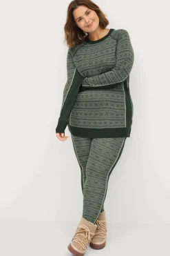 Zizzi Skiundertøj|Skiundertøj>Termisk top mAnnie L/S Ski Pullover Deep lake comb