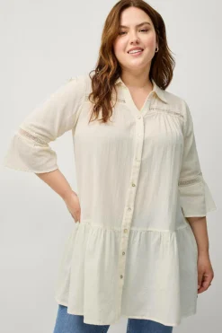 Zizzi Tunikaer>Tunikaen mZahra 3/4 Tunic Antique white