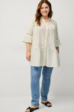 Zizzi Tunikaer>Tunikaen mZahra 3/4 Tunic Antique white
