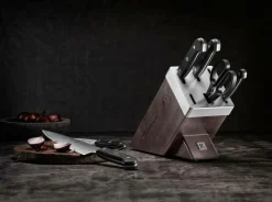 ZWILLING Knivsæt med selvslibende knivblok Gourmet 7 dele Brown Online